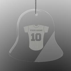 Baseball Jersey Engraved Glass Ornament - Bell (Personalized)