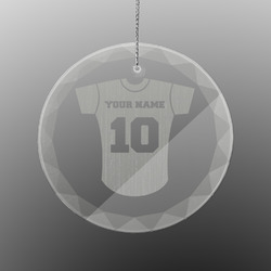 Baseball Jersey Engraved Glass Ornament - Round (Personalized)