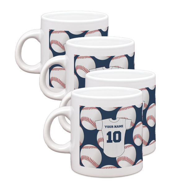 Custom Baseball Jersey Single Shot Espresso Cups - Set of 4 (Personalized)