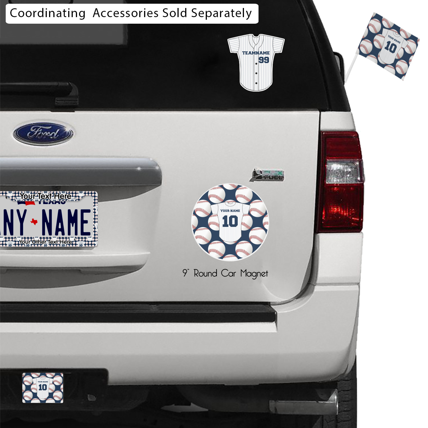 Custom Baseball Jersey Graphic Car Decal (Personalized) YouCustomizeIt