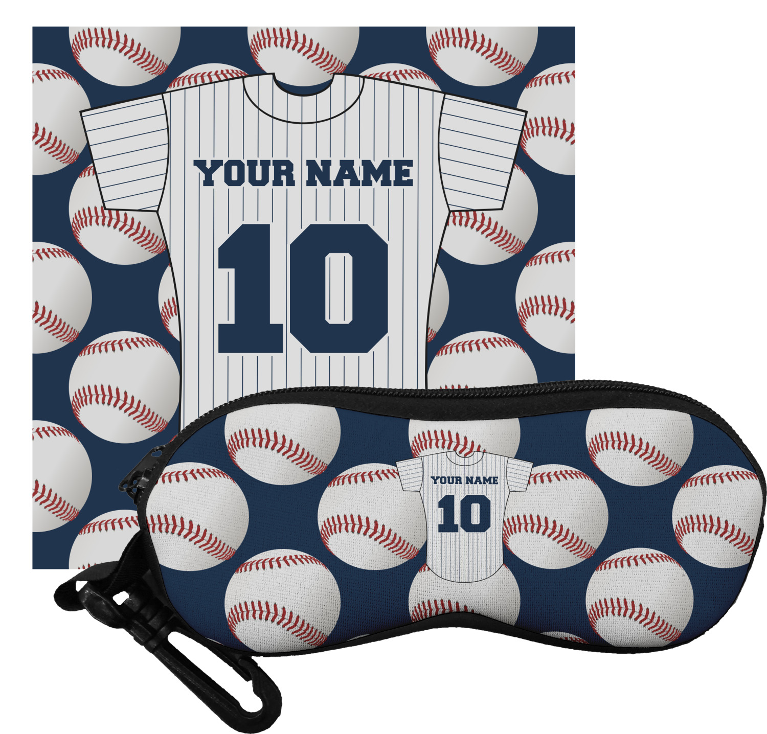 Baseball Jersey Eyeglass Case & Cloth (Personalized) YouCustomizeIt
