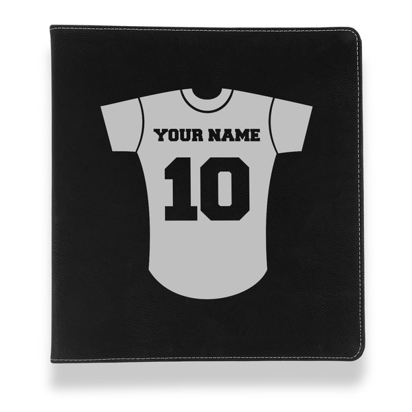 Custom Baseball Jersey Leather Binder - 1" - Black (Personalized)