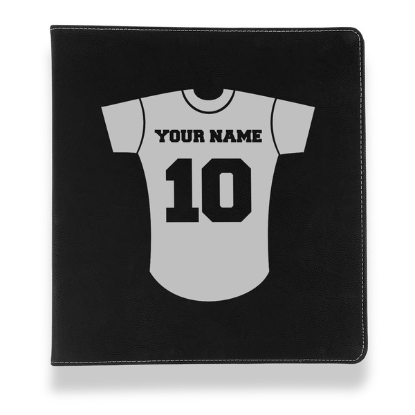 Baseball Jersey Leather Binder - 1" - Black - Front View