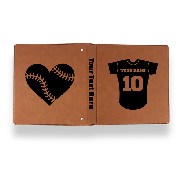 Baseball Jersey Leather Binder - 1" - Rawhide - Back Spine Front View