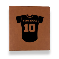 Baseball Jersey Leather Binder - 1" - Rawhide (Personalized)