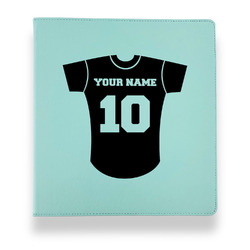 Baseball Jersey Leather Binder - 1" - Teal (Personalized)