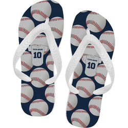 Baseball Jersey Flip Flops - Medium (Personalized)