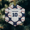 Baseball Jersey Frosted Glass Ornament - Hexagon (Lifestyle)