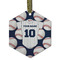 Baseball Jersey Flat Glass Ornament - Hexagon w/ Name and Number