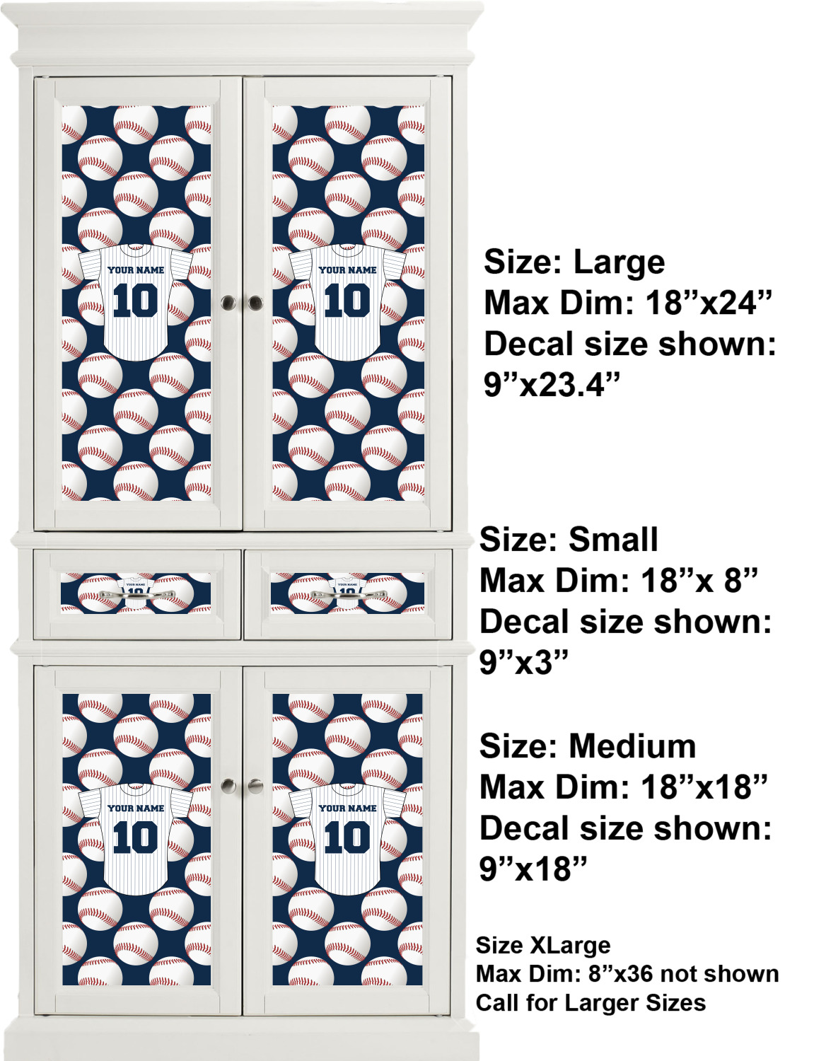 Baseball Jersey Decal Custom Size (Personalized) YouCustomizeIt