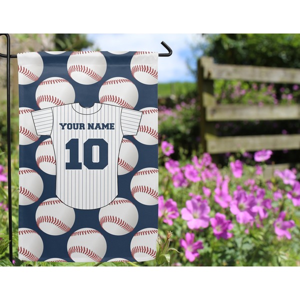 Baseball Jersey Garden Flag - Outside In Flowers