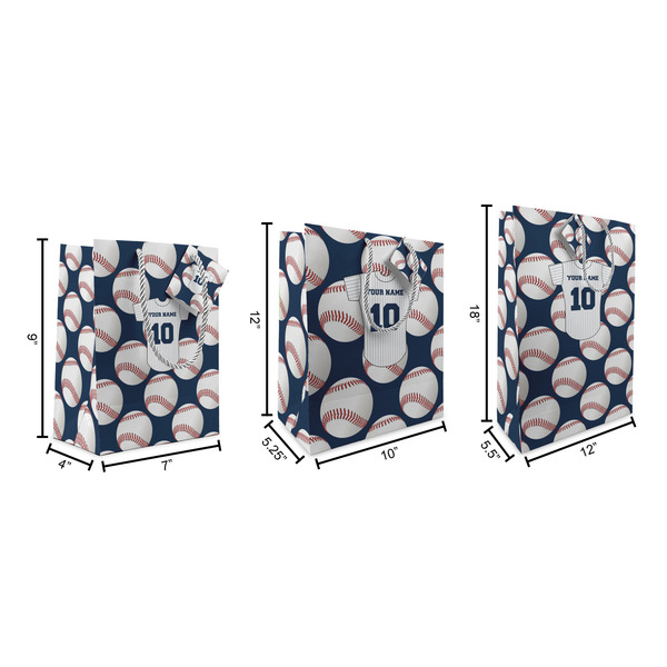 Baseball Jersey Gift Bags - All Sizes - Dimensions