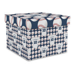 Baseball Jersey Gift Box with Lid - Canvas Wrapped - Large (Personalized)