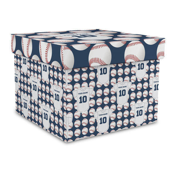 Custom Baseball Jersey Gift Box with Lid - Canvas Wrapped - Large (Personalized)