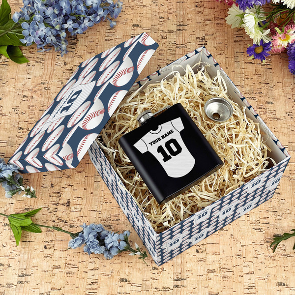 Baseball Jersey Gift Boxes with Lid - Canvas Wrapped - Large - In Context