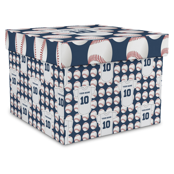 Custom Baseball Jersey Gift Box with Lid - Canvas Wrapped - XX-Large (Personalized)