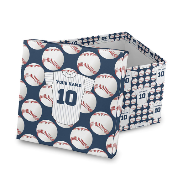 Custom Baseball Jersey Gift Box with Lid - Canvas Wrapped (Personalized)
