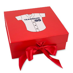 Baseball Jersey Gift Box with Magnetic Lid - Red (Personalized)