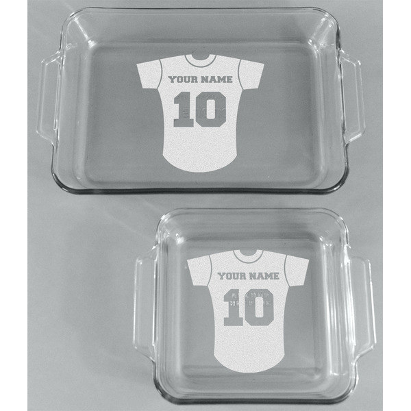 Baseball Jersey Glass Baking Dish Set - FRONT