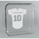 Baseball Jersey Glass Cake Dish - 8in x 8in (Personalized)