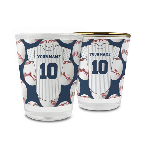 Custom Baseball Jersey Glass Shot Glass - 1.5 oz (Personalized)