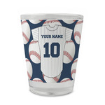 Baseball Jersey Glass Shot Glass - 1.5 oz - Set of 4 (Personalized)