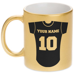 Baseball Jersey Metallic Gold Mug (Personalized)