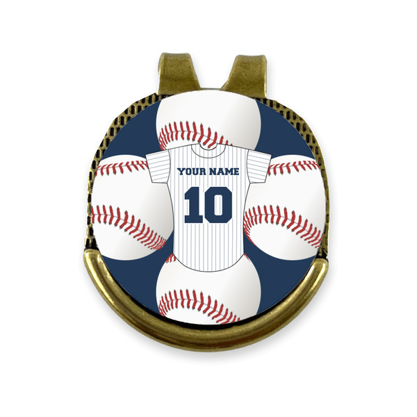 Custom Baseball Jersey Golf Ball Marker - Hat Clip - Gold