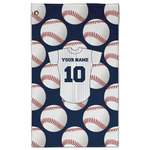 Baseball Jersey Golf Towel - Poly-Cotton Blend - Large w/ Name and Number