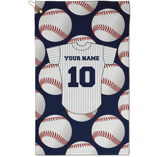 Custom Baseball Jersey Golf Towel - Poly-Cotton Blend - Small w/ Name and Number