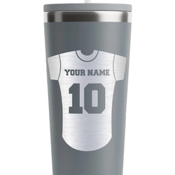 Baseball Jersey RTIC Everyday Tumbler with Straw - 28oz - Grey - Single-Sided (Personalized)
