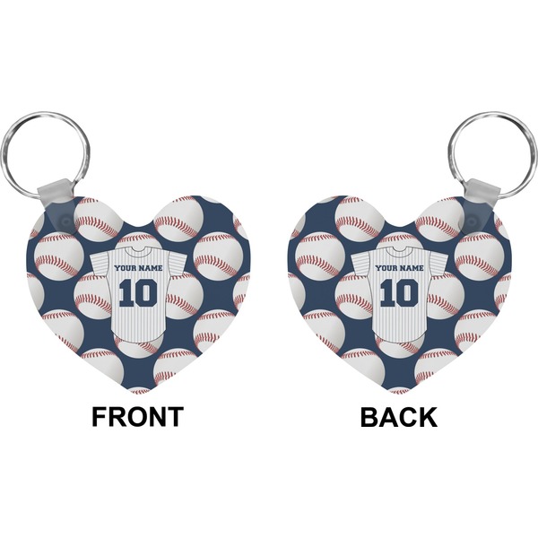 Baseball Jersey Heart Keychain (Front + Back)