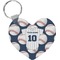 Baseball Jersey Heart Plastic Keychain w/ Name and Number