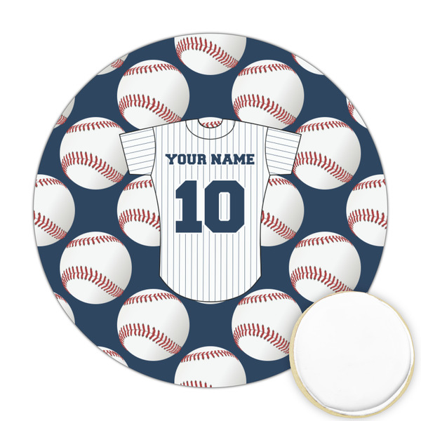Custom Baseball Jersey Printed Cookie Topper - Round (Personalized)