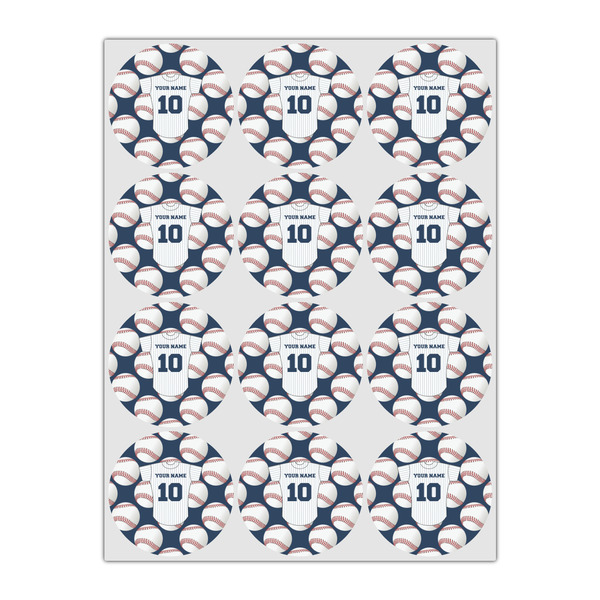 Baseball Jersey Icing Circle - Small - Set of 12