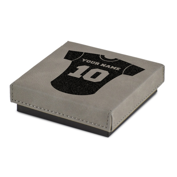 Custom Baseball Jersey Jewelry Gift Box - Engraved Leather Lid (Personalized)