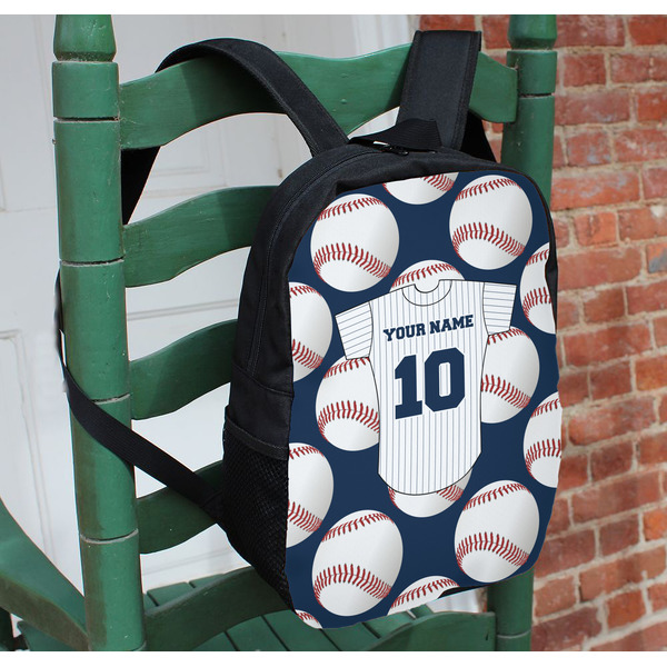 Baseball Jersey Kids Backpack - In Context