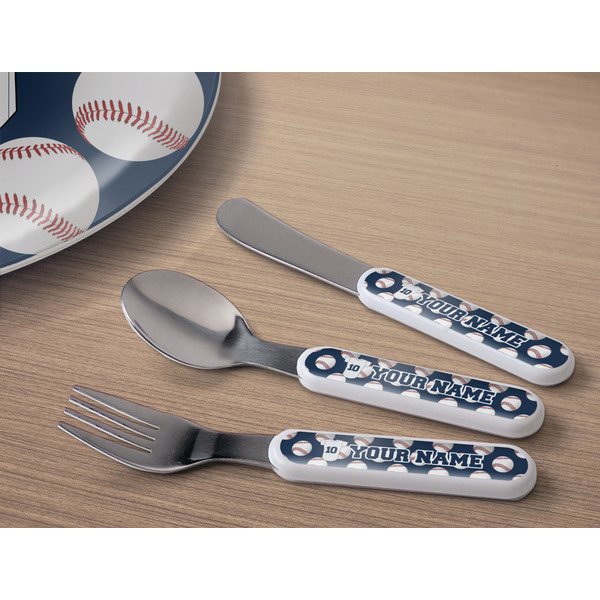 Baseball Jersey Kids Flatware w/ Plate