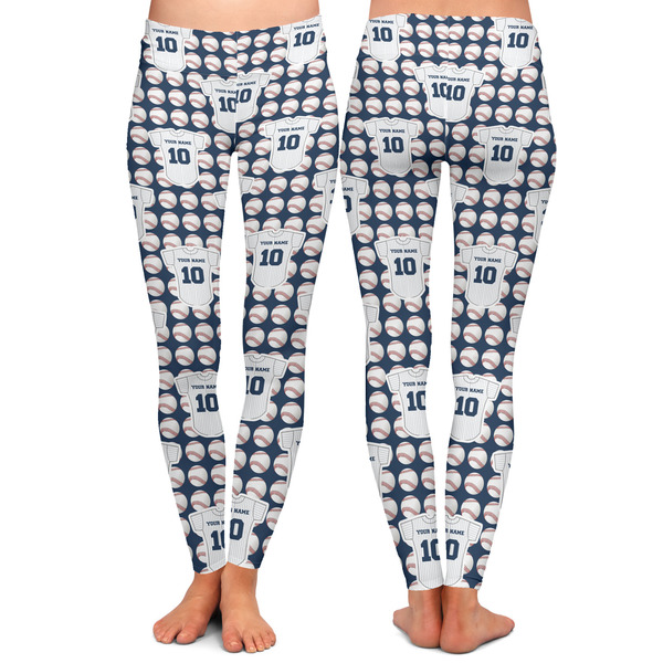 Baseball Jersey Ladies Leggings - Front and Back