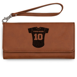Baseball Jersey Ladies Leatherette Wallet - Laser Engraved (Personalized)