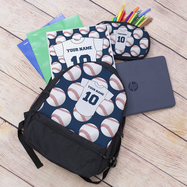 Baseball Jersey Large Backpack - Black - With Stuff