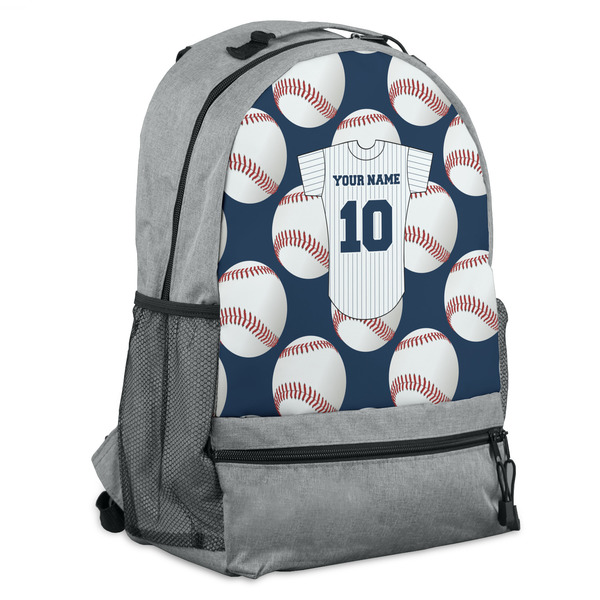 Custom Baseball Jersey Backpack - Grey (Personalized)
