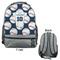 Baseball Jersey Large Backpack - Gray - Front & Back View