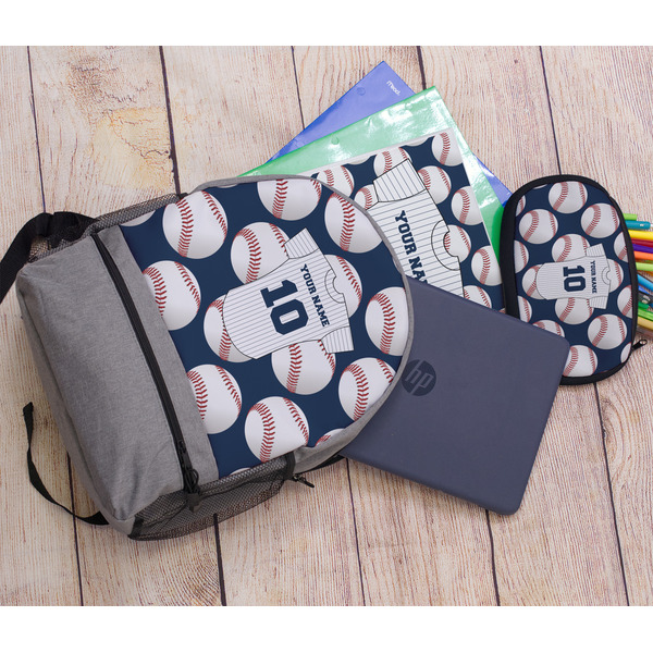 Baseball Jersey Large Backpack - Gray - With Stuff
