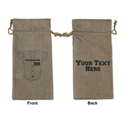 Baseball Jersey Large Burlap Gift Bag - Front & Back (Personalized)