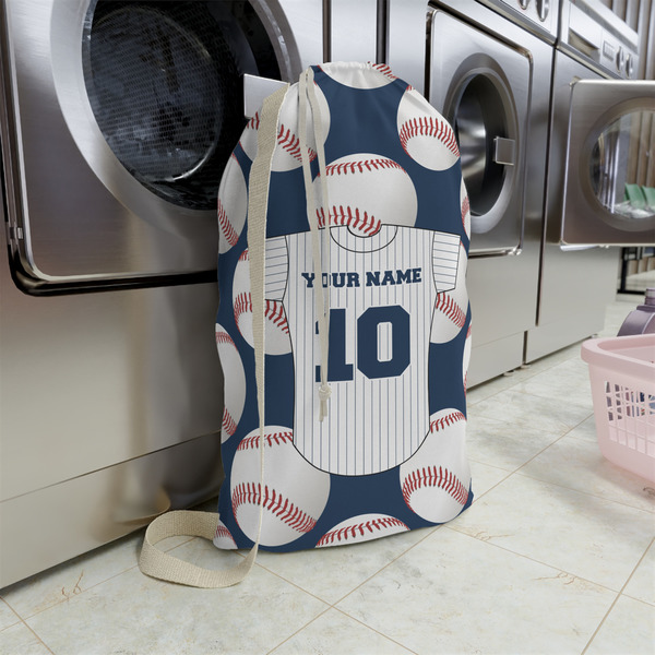 Baseball Jersey Large Laundry Bag - In Context