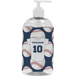 Baseball Jersey Plastic Soap / Lotion Dispenser (16 oz - Large - White) (Personalized)