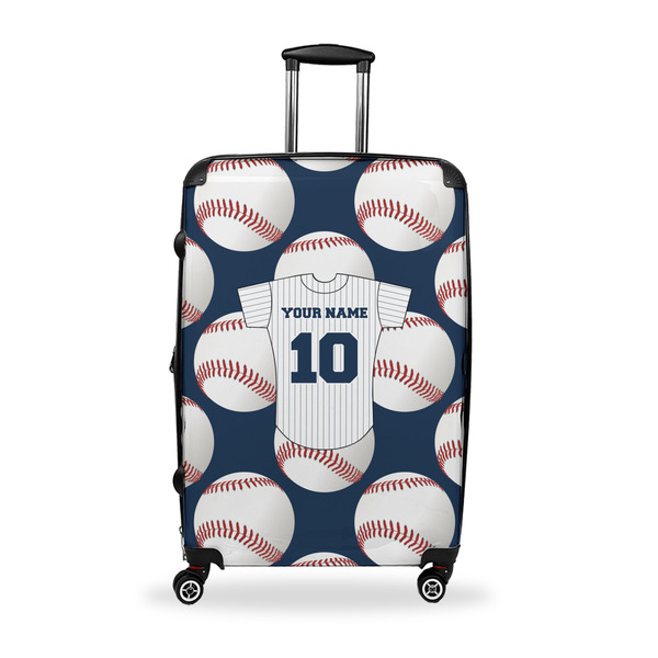 Custom Baseball Jersey Suitcase - 28" Large - Checked w/ Name and Number