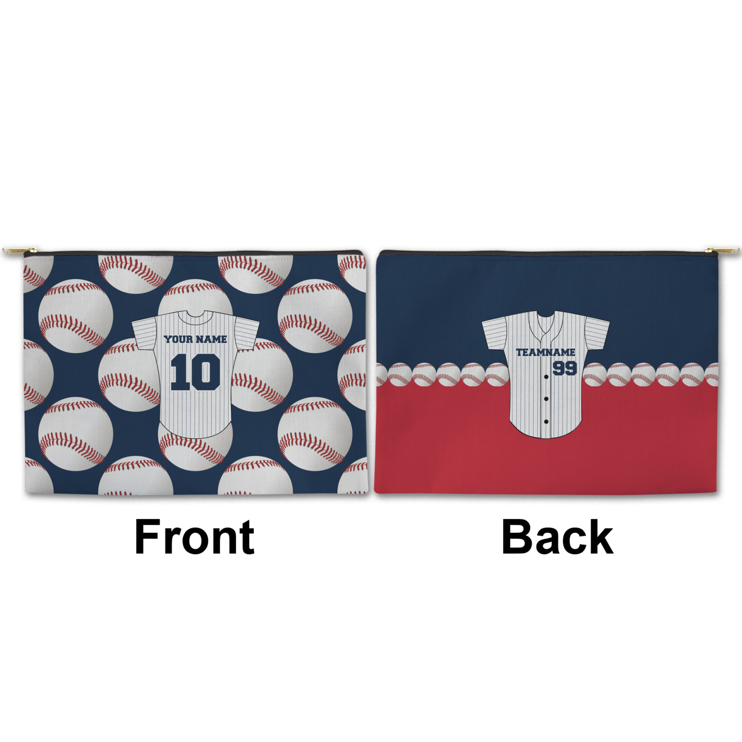 Custom Baseball Jersey Zipper Pouch (Personalized) YouCustomizeIt