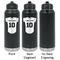 Baseball Jersey Laser Engraved Water Bottles - 2 Styles - Front & Back View